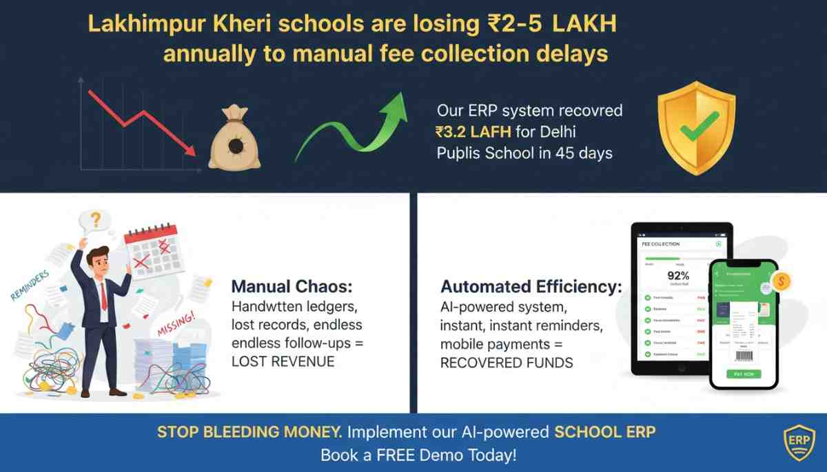 Lakhimpur Kheri schools are losing ₹2-5 lakh annually to manual fee collection delays.