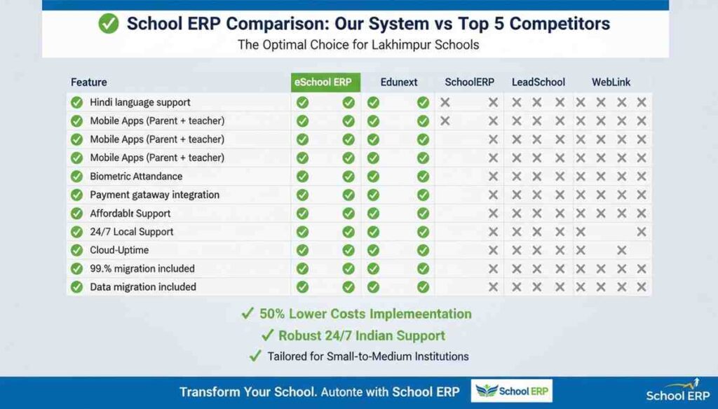 School ERP Comparison: Our System vs. Top 5 Competitors
