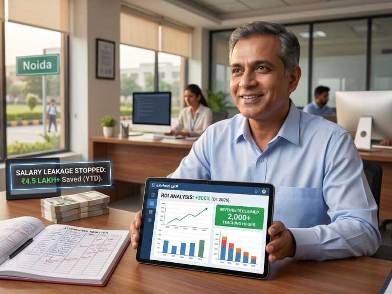 School owner switching from manual registers to a smart attendance app for better efficiency.